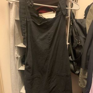 Black overall style romper with tie straps